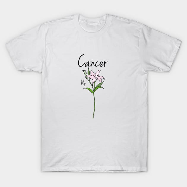 Cancer zodiac sign horoscope flower art T-Shirt by KittyCocktail